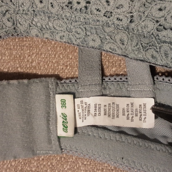 Aerie Floral Lace Bralette in Light Gray Size36D. - Picture 2 of 10